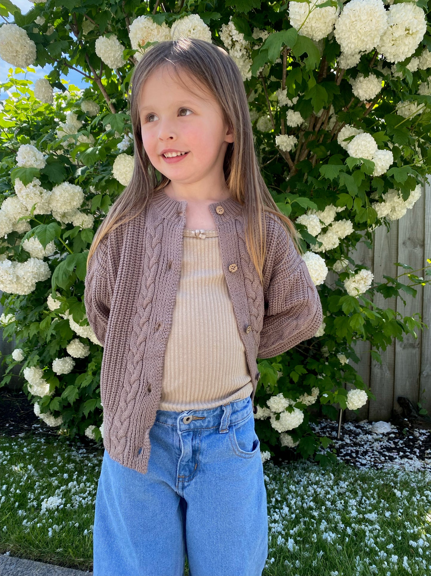 LAILA MAE Cable Cardigan