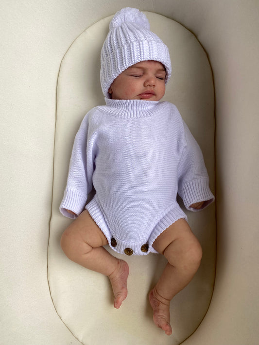LAILA MAE Baby Romper White